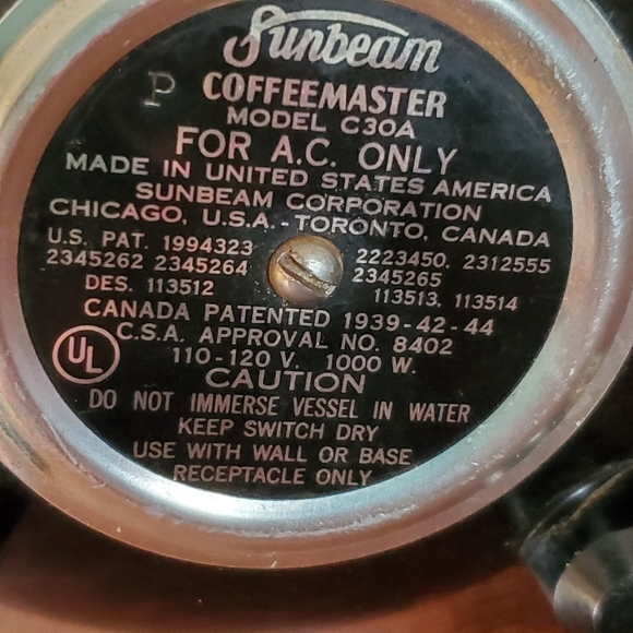 Sunbeam Vacuum Coffee Pot - Picture 4 of 4